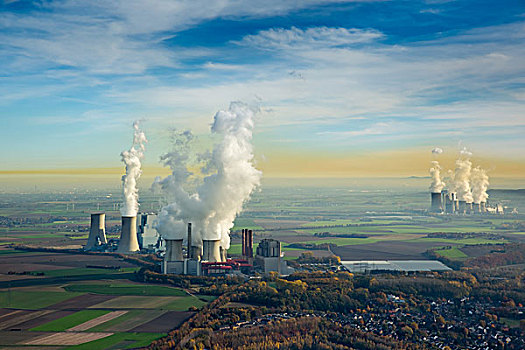 发电站,蟒蛇,后面,能源,电厂,莱茵兰,北莱茵威斯特伐利亚,德国,欧洲