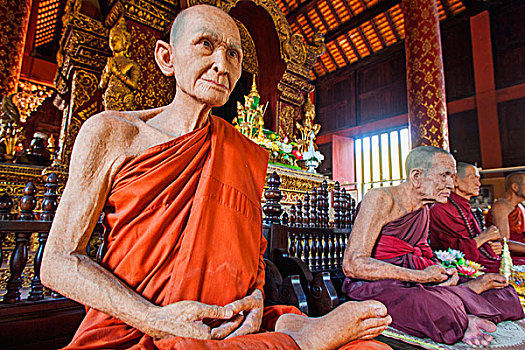 泰国,清迈,寺院,唱,死亡,庙宇,修道院