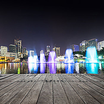 音乐,喷泉,夜晚,吉隆坡