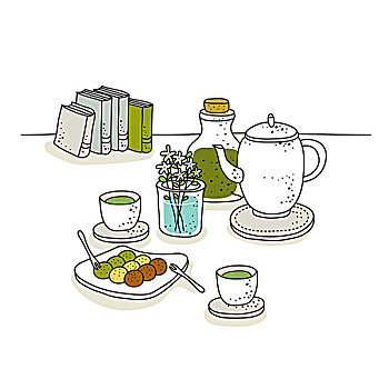 绿茶,书本,背景