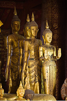 佛像,寺院,五月,庙宇,琅勃拉邦,老挝