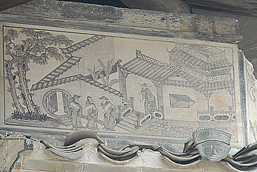 徽州区祠堂墙上的壁画