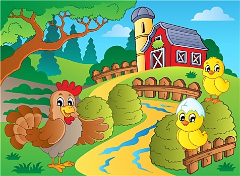 农场,母鸡,鸡