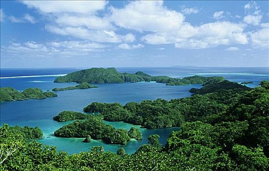 斐济,风景,远眺,岛屿湾