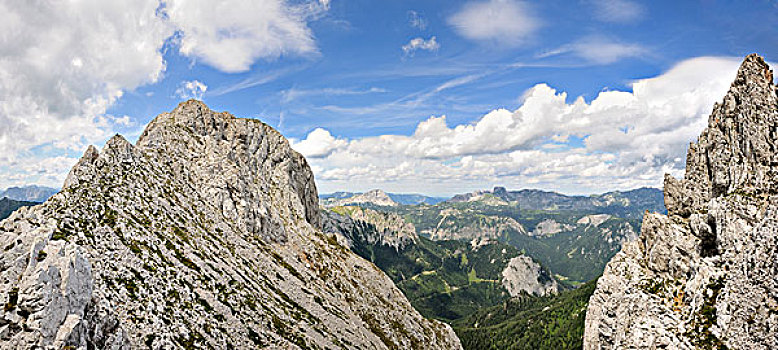 左边,顶峰,山,远足,山脉,施蒂里亚,奥地利