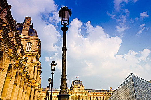灯柱,院落,卢浮宫,宫殿,巴黎,法国