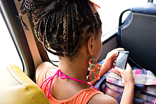 女人,智能手机,巴士,里约热内卢,巴西