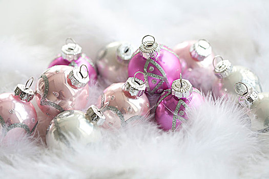 粉色,圣诞树,小玩意,羽毛