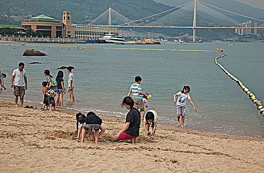 人,公园,岛屿,海滩,香港