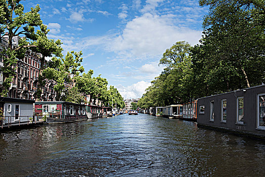 船屋,排列,阿姆斯特丹,北荷兰,荷兰