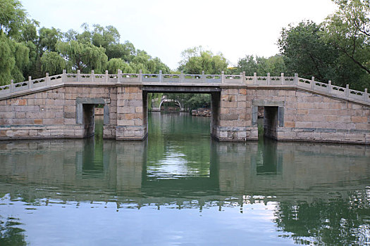 北京皇家园林颐和园西堤六桥界湖桥