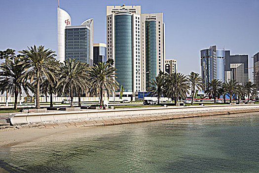 卡塔尔,多哈,新经济,地区,天际线