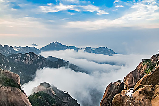 安徽省黄山市黄山风景区天海大峡谷自然景观