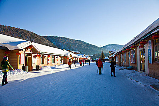 雪乡,双峰林场,村庄,风景,白天,黑龙江,牡丹江