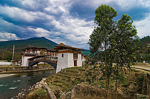 宗派寺院,城堡,普那卡,不丹,亚洲
