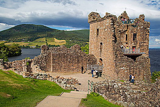 遗址,城堡,岸边,尼斯湖,高地,苏格兰