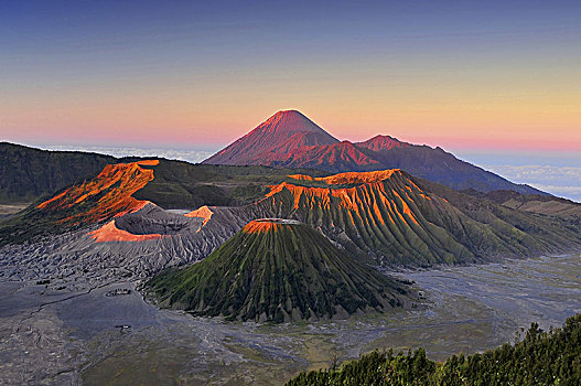 婆罗莫,火山,日出,国家公园,东方,爪哇,印度尼西亚