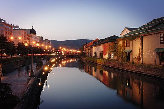 黄昏,小樽市,北海道