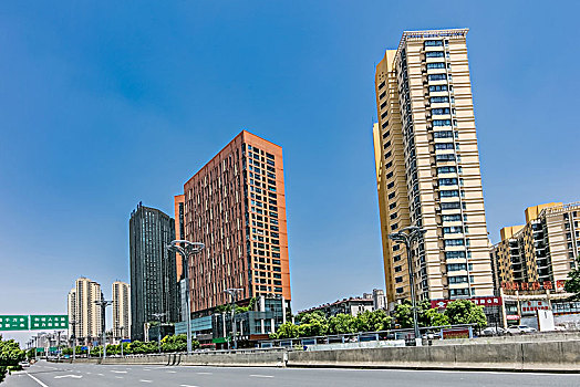 安徽省合肥市长江路高楼建筑景观