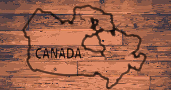 加拿大,地图,商标