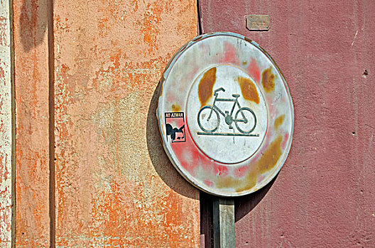 禁止,自行车,交通标志,摩洛哥,非洲