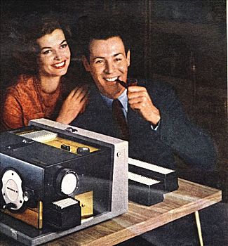 伴侣,看,滑动,投影,20世纪50年代