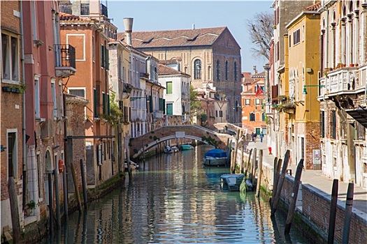 威尼斯,看,运河,桥