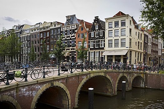桥,上方,运河,阿姆斯特丹,荷兰