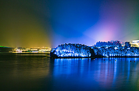 北京怀柔雁栖湖夜景