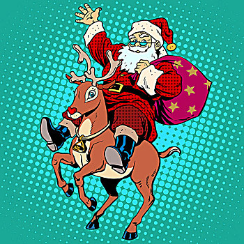 圣诞老人,礼物,圣诞节,驯鹿
