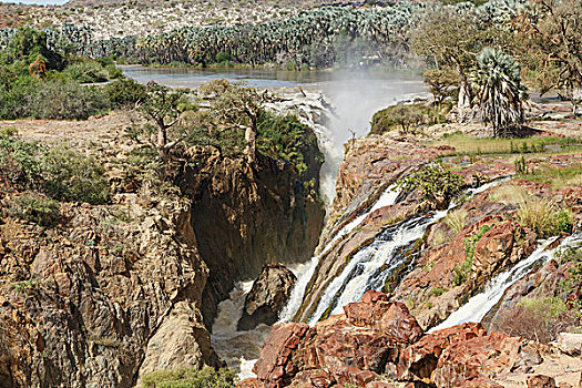 俯视图,瀑布,纳米比亚