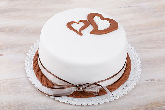 情人节,爱情,蛋糕,心形,木质背景