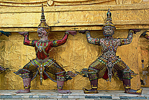 塑像,玉佛寺,曼谷