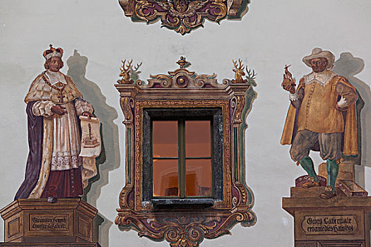 德国,巴伐利亚,五彩釉雕,建筑,特写
