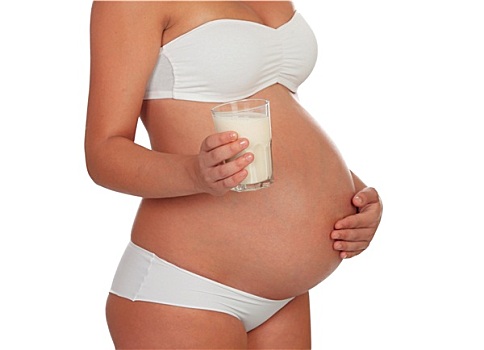 身体,怀孕,内衣,牛奶杯
