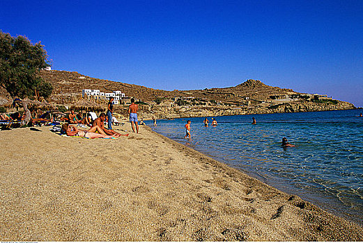 天堂海滩,米克诺斯岛,希腊