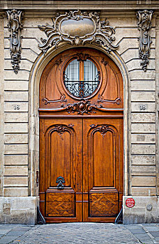 华丽,木质,门,巴黎,法国