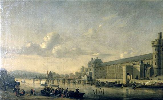 赛纳河,南方,建筑,卢浮宫,巴黎,艺术家