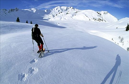 雪鞋,山谷,奥地利