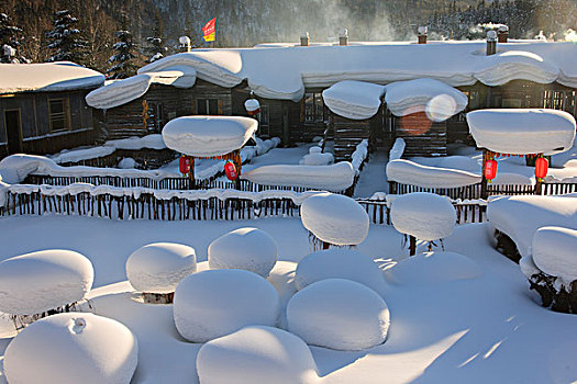 中国东北雪乡农家院子