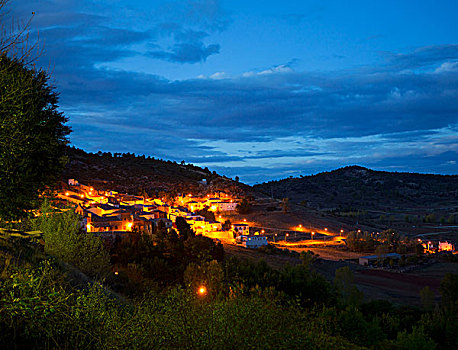 昆卡,乡村,夜晚,西班牙
