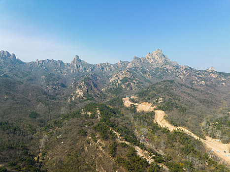 山东省青岛大珠山景区航拍图片