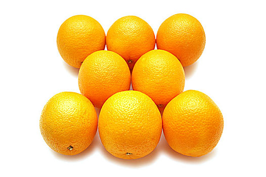 许多,橘子,隔绝,白色背景