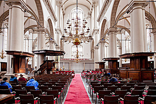 室内,教堂,阿姆斯特丹,省,北荷兰,荷兰