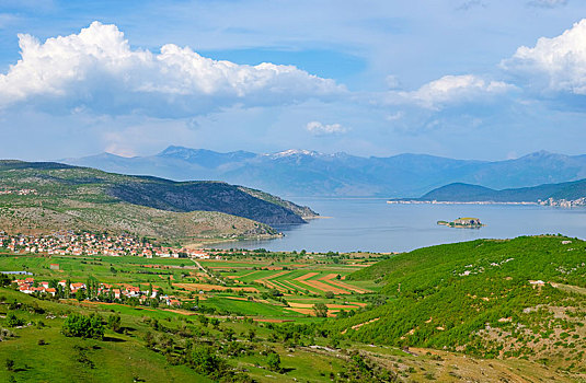 大湖,岛屿,乡村,国家公园,靠近,阿尔巴尼亚,欧洲