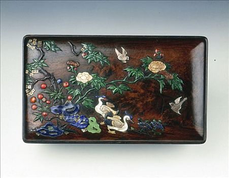 木头,遮盖,盒子,中国,一半,16世纪,艺术家,未知