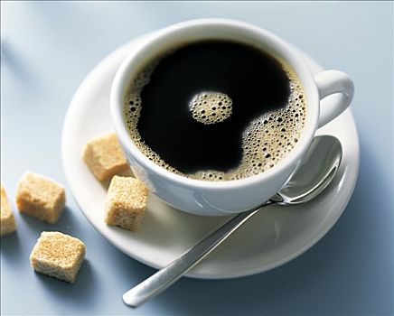 黑咖啡,蔗糖,方糖