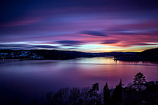 日落,上方,挪威