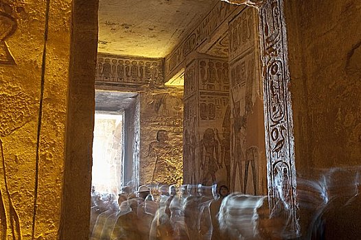 游客,庙宇,阿布辛贝尔神庙,努比亚,埃及