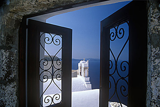 窗,首府,锡拉岛,希腊